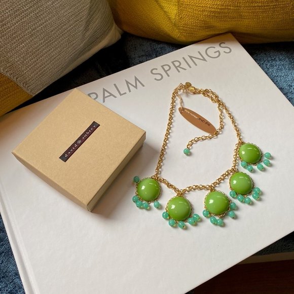 NWT David Aubrey Green Bubble Chain Statement Necklace (Original Packagi… - Picture 2 of 13
